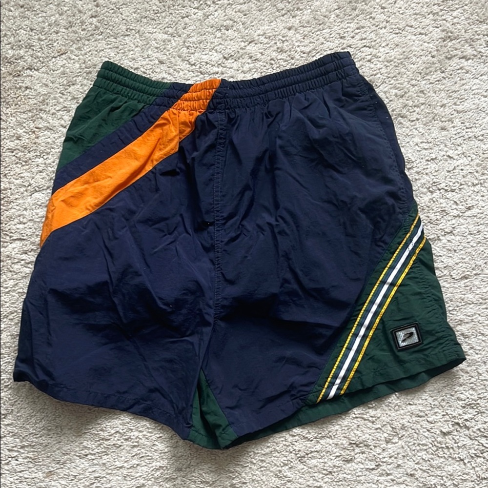 Prospirit Blue and Green Swim Trunks with Dynamic Design